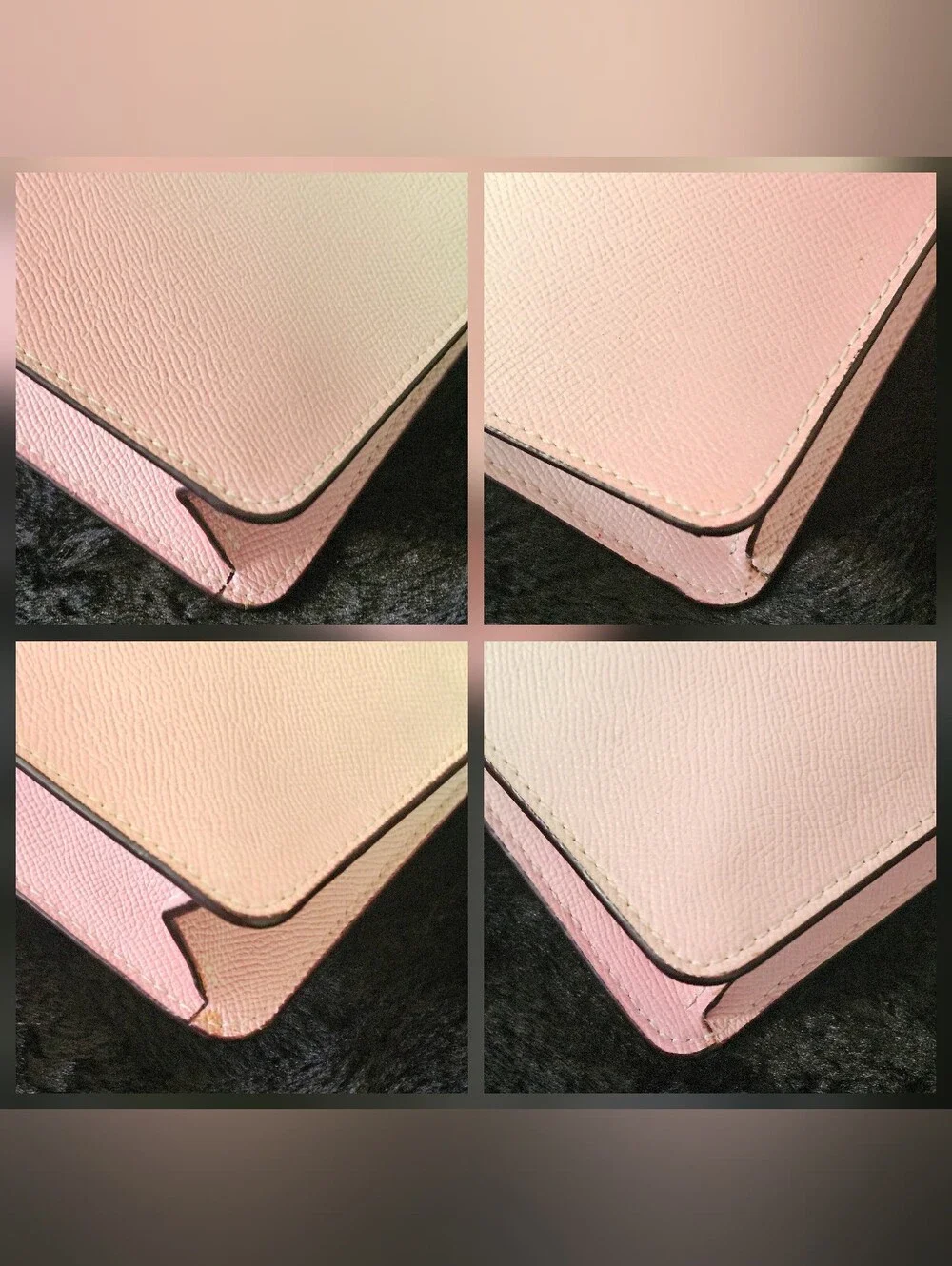 Coach Pink Ombre Crosby Leather Clutch EUC